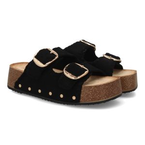 Sandalia bio mujer plataforma hebillas confort