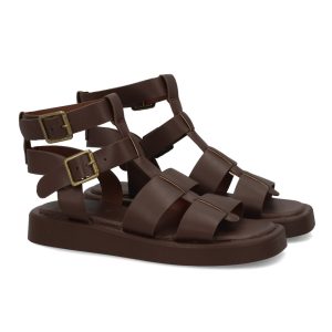 Sandalia romana mujer cómoda con tiras y hebillas